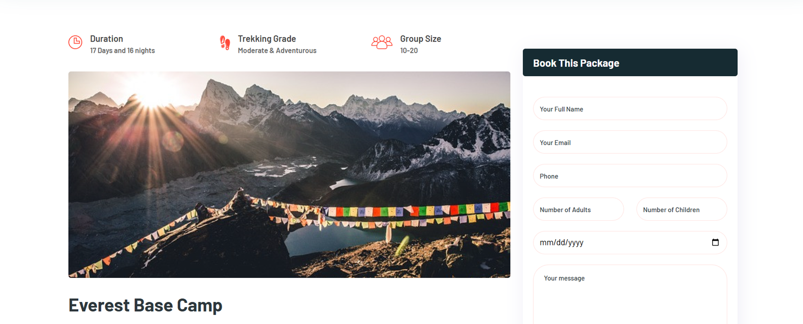 Sherpa Trekking Agency Website